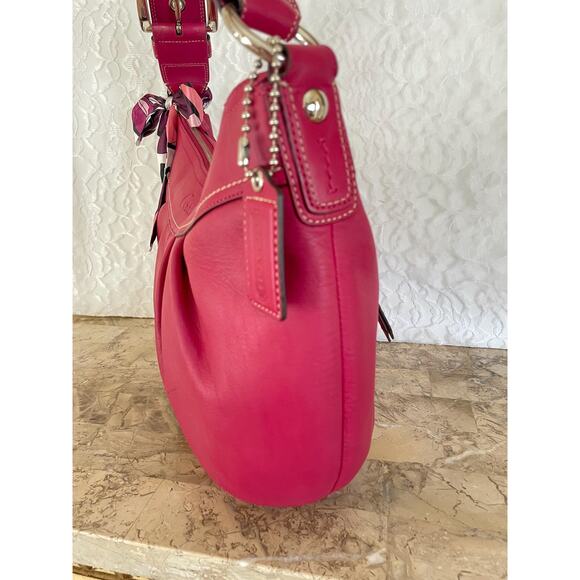 Coach Large Ergo Pleated hobo/soho raspberry Leather Shoulder Bag F13731 - Picture 5 of 13